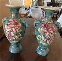 Oriental vases 12-1/2” tall