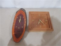 Lot of (2) Wood Clocks
