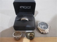 Lot of (3) Harley-Davidson Rings and Watch