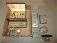 Lot of Jewelry, Watches, Pens, Manicure Set