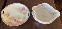 Rose plate/Limoges bowl
