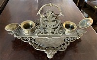 Ornate brass inkwells