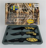 3pc Mossberg Rubber Handle Folding Knife Set