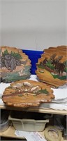 3 vintage ceramic wildlife pces