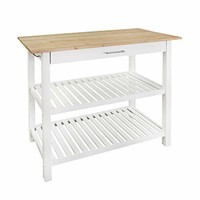 Open Box Casual Home Kitchen Island with Solid Ame