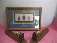 Primitive Picture and Candle Holders