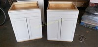 2 new white base cabinets,24"×24"×34.5", 1