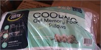 2 cooling gel memory foam pillows size standard