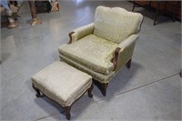 UPHOLSTERED CHAIR  WITH OTTOMAN