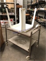 TV STAND, WHITE RESIN PATIO TABLE