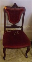 High Back Chair, Cloth, Wood Rollers