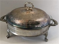 Round Silver Plated Warming Dish with Lid