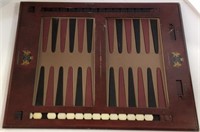 Wooden and Leather Backgammon Game