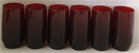 Six Vintage Anchor Hocking Ruby Red Tumblers