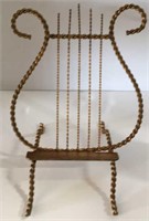 Gold Tone Lyre Shaped Music Stand