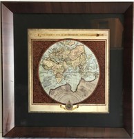 Framed Antique Reproduction World Map