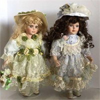 Two Victorian Style Porcelain Dolls