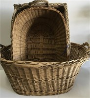 Three Large Wicker Baskets