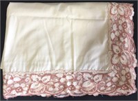 Ivory Tablecloth with Lace Edge