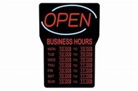 LED OPEN SIGN WITH HOURS
