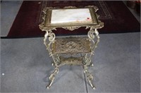 MARBLE TOP BRASS TABLE
