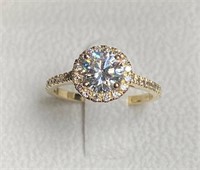 2 Ct Round Halo Diamond In Yellow Gold