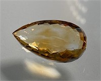 Certified 13.05 Cts Natural Pear Cut Citrine