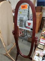 CHERRY COLORED OVAL CHAVAL FLOOR MIRROR