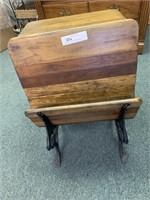 Old Child's School Desk - Wood/Wrought Iron