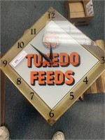 Old Tuxedo Feeds Lighted Advertising Clock