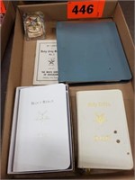 FLAT OF EASTERN STAR ITEMS- BIBLES -BY LAWS