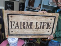 Wooden Farm Life Sign-36W x 18T