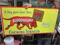 Tin Bloodhound Chewing Tobacco Sign-36W x 18T