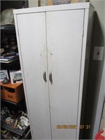 2 Door Metal Cabinet & Contents-64T x 24W x 12D