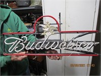 Lighted Neon Budweiser Sign-Works