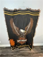 Vintage Harley Davidson Knit Throw Blanket
