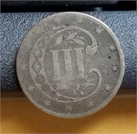 1856 3 Cent Silver Trime