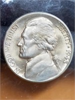 1943-D 35% Silver War Nickel  BU