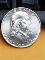 1957-D Franklin Half Dollar  BU