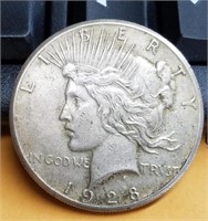 1928-P Peace Silver Dollar  (Key Date)