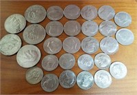 14 JFK Halfs, 10 S.B.A. & 5 Ike Dollars