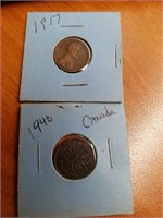 1917 Cent & 1940 Canada Cent