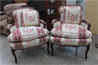 QUALITY PAIR OF COUNTRY FRENCH ARM CHAIRS
