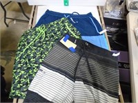 3 PAIR SIZE 30 SWIM TRUNKS HURLEY ETC