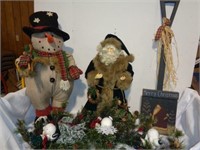 Santa, Burlap Snowman, Shovel & More
