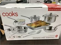 COOKS 21 PC STAINLESS STEEL ESSENTIALS COOK SET