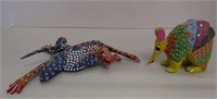Hand Painted Native American Wood Animals - Signed