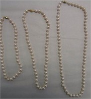 3 Marvella Pearl Necklaces