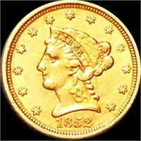 1852 $2.50 Gold Quarter Eagle CLOSELY UNC