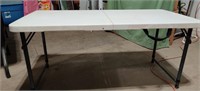 4' Modern White Plastic Folding Table great for